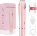 CheckSimple 2025 New Bikini Trimmer for Women,Dermave Bikini Shaver,2-in-1 Electric Razors for Women(Pink)