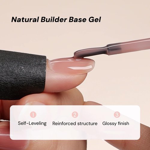 idyllbeauty Hema Free Rubber Builder Base Gel Polish, Vegan TPO Free Hema Free, for Strengthens Damaged Thin Nails Strengthen Apex Building Extension, LED UV Curing Thickening & Repair