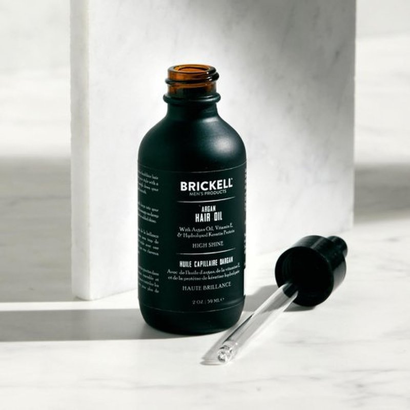 Brickell Men's Argan Oil - Natural Lightweight Hair Treatment for Men | 2 Ounce Scented Oil