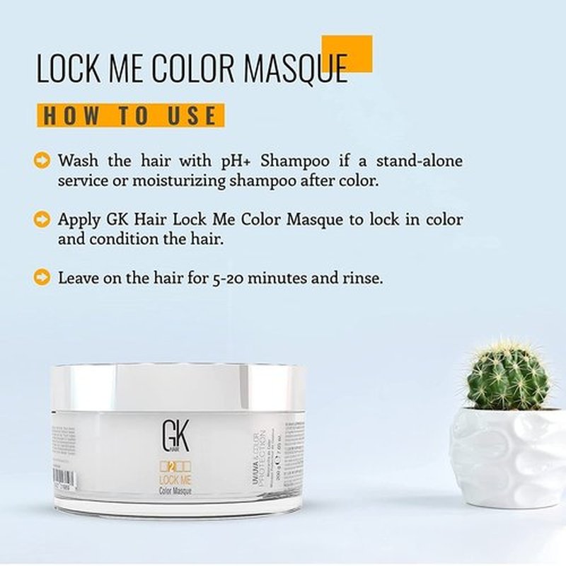 GK HAIR Hair Masque - Global Keratin Lock Me Deep Conditioner for Color Protection | 7.05 Fl Oz/200g