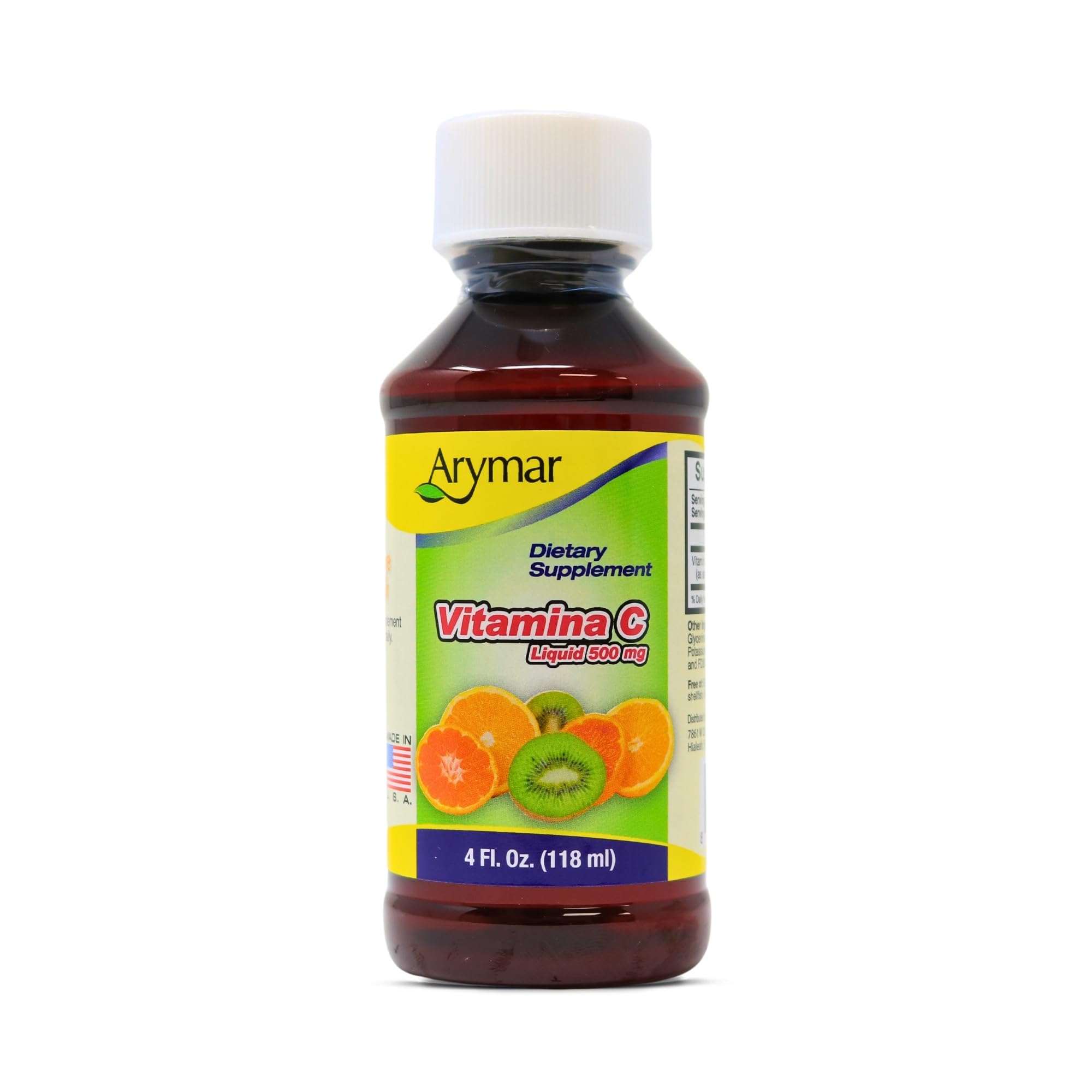 Arymar Vitamin C for Adults, Immune Support, Antioxidant, Orange Flavor (4 Fl Oz/Pack of 1)