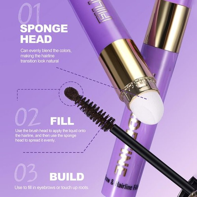 JUAAZIN 3 In 1 Hair Color Concealer Stick - Temporary Gray Hair Cover Up, Root Touch Up Hair Mascara with Precision Applicator, Waterproof Long Lasting for Eyebrows Beard Hairline 05# Red Brown