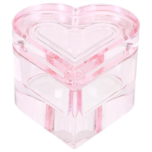 Beaupretty Heart Shaped Crystal Nail Art Dish with Lid Glass Manicure Nail Cup for Acrylic Liquids Salon Accessory for Home and Professional Use