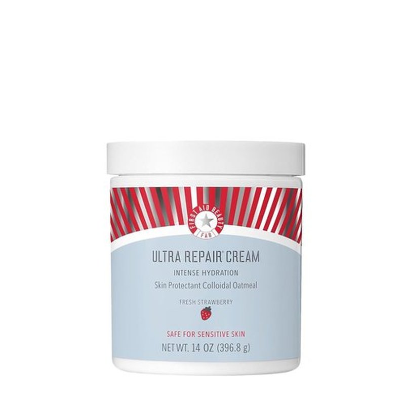 First Aid Beauty - Ultra Repair Cream | Intense Hydration with Whipped Colloidal Oatmeal, 14oz Fresh Strawberry