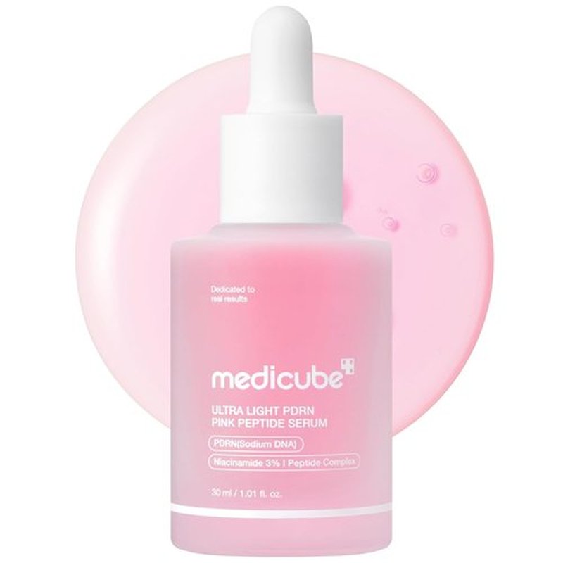 Medicube PDRN Pink Peptide Serum - Ultra-Light Hydrating Formula with Hyaluronic Acid | Fast-Absorbing Glow Care, 1.01 fl. Oz