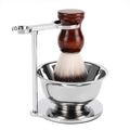 SANWA Deluxe Shaving Kit for Men,Stainless Steel Shaving Razor&Brush Stand Holder Soap Bowl Shave Brush Kit,Compatible with Manual & Gillette Razors - Organized Storage