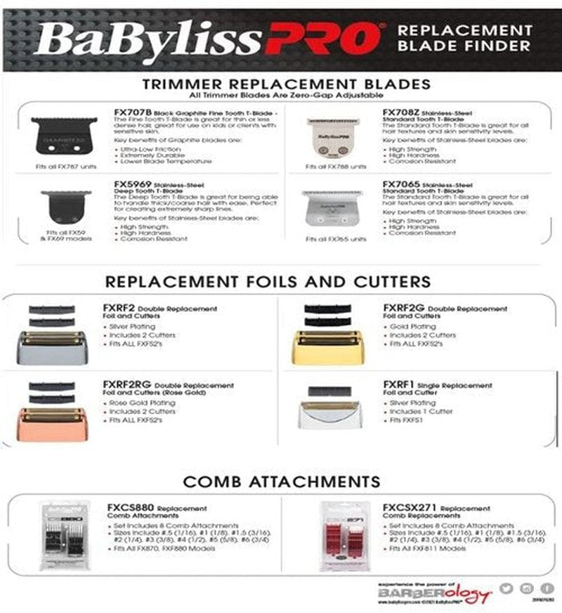 BaBylissPRO Clipper Guards - Precision Hair Cutting Accessories for All Hair Types