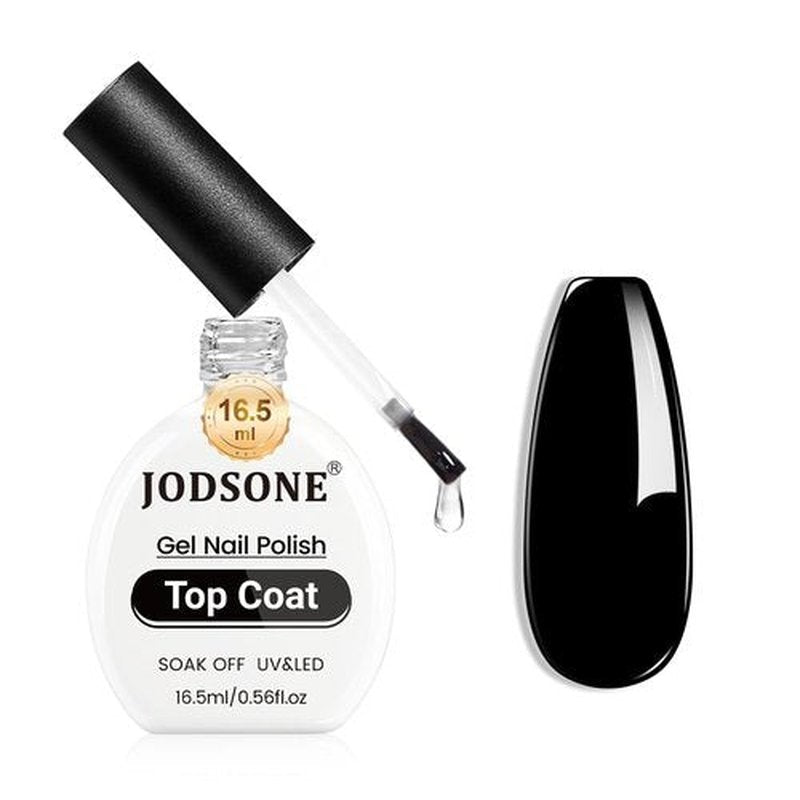 JODSONE Gel Top Coat - No Wipe Clear Finish for Long-Lasting Shine | 16.5ml Cured with UV Lamp