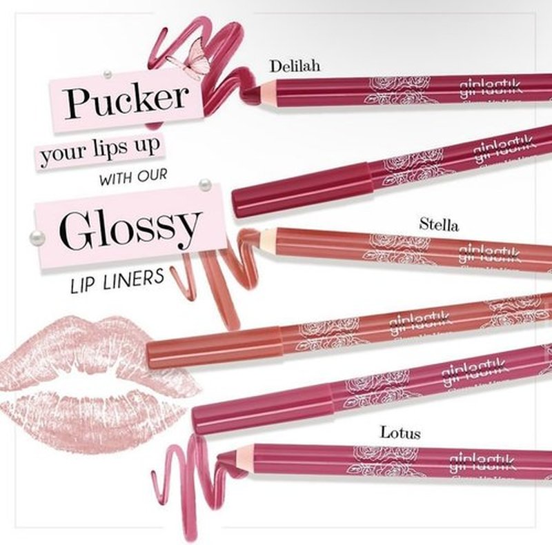 Girlactik Glossy Lip Liner - Moisturizing Lip Pencil for Glossy Shine | Smooth, Creamy, Vegan Formula (Delilah)