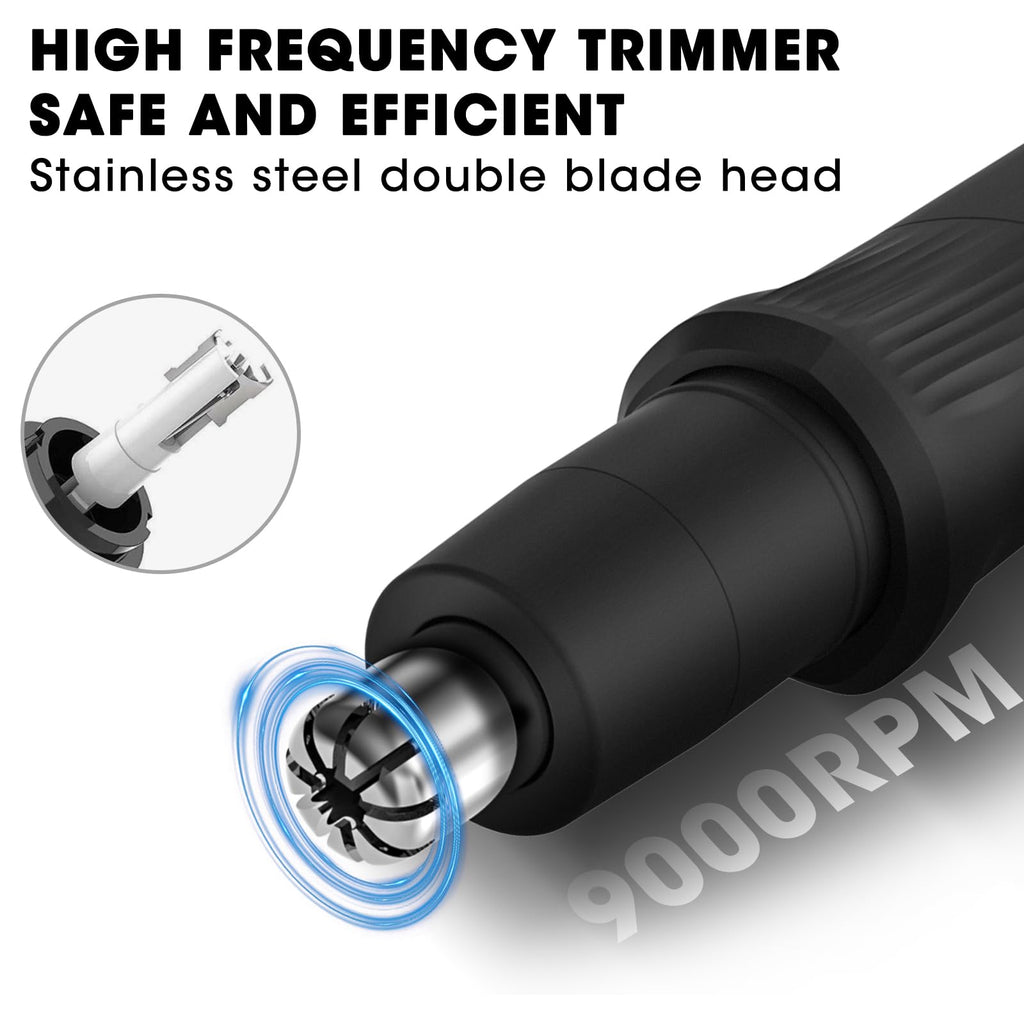 Lanumi 4 in 1 Body Hair Trimmer Set Cordless Groin Intimate Hair Trimmer for Men Rechargeable Beard Trimmer Ear& Nose Trimmer Electric Shaver Groomer, Black