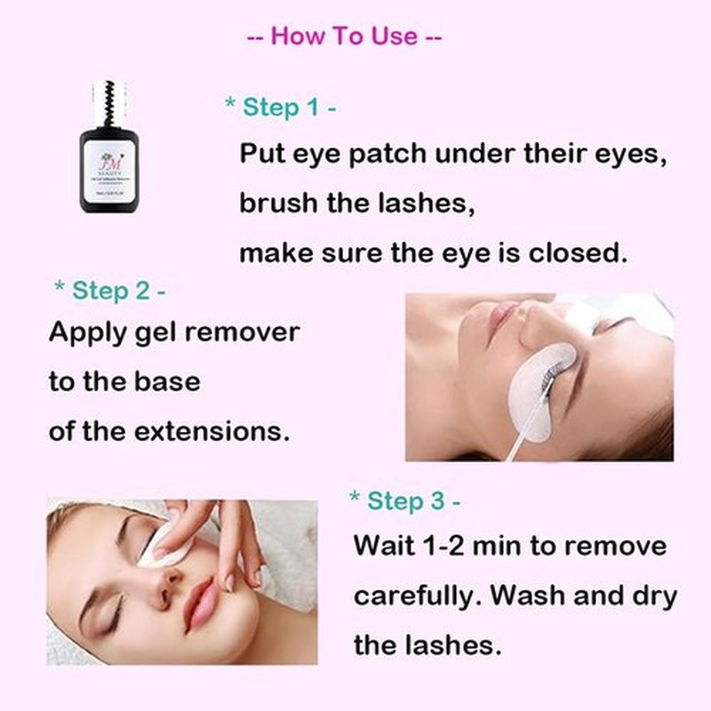JM Beauty Gel Adhesive Remover for Eyelash Extensions, 15ml/0.51 FL.OZ, Quick-Acting Vegan and Gentle Formula, Safe, Easy to Apply, Eyelash Glue Remover Dissolves lash extension glue