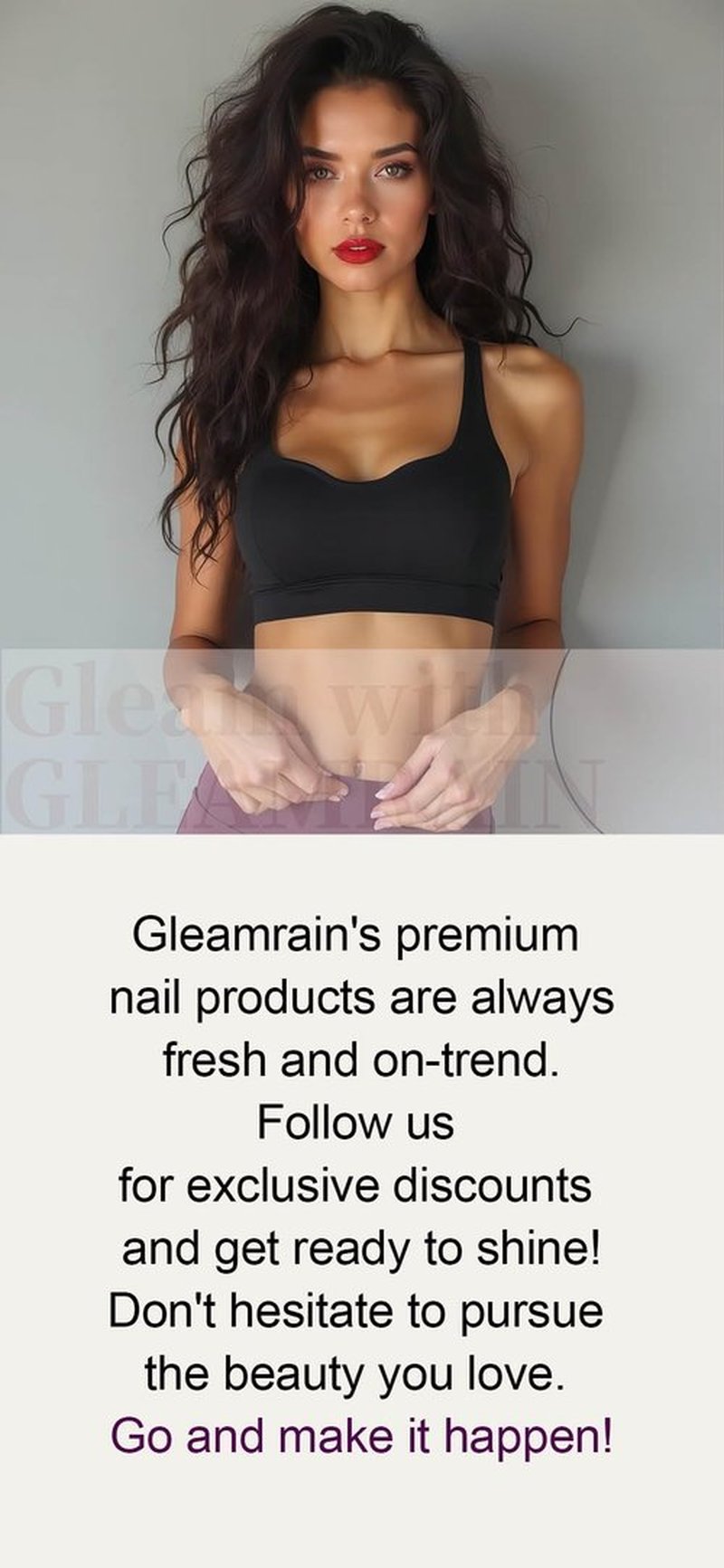 Gleamrain 3D Handmade Press on Nails Long Almond Handcrafted Nail Art with Designed Summer Beach Press Ons for Women and Girls /20 Piece Set