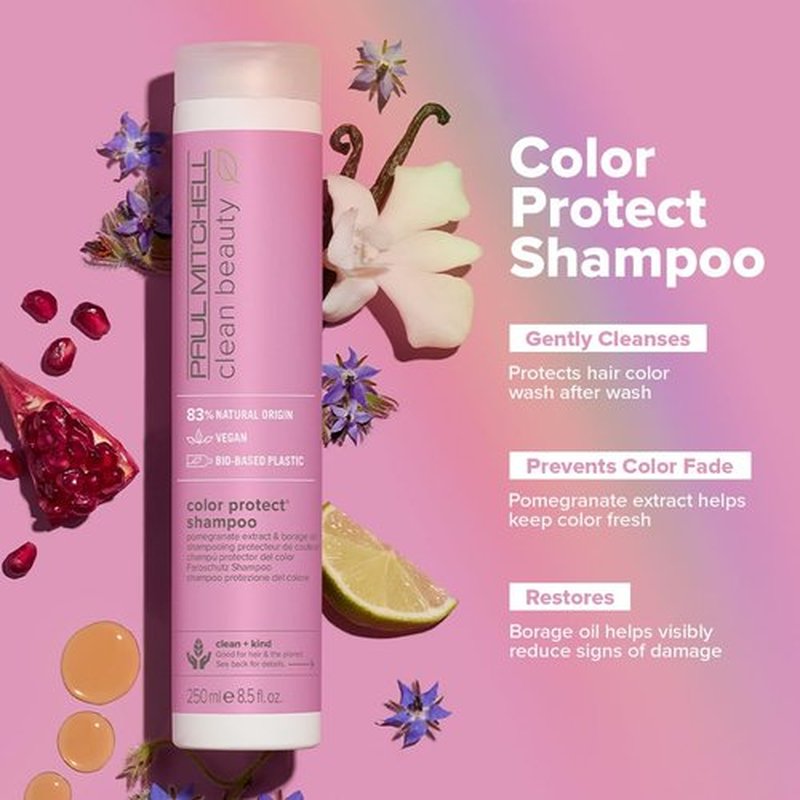 Paul Mitchell Clean Beauty Color Protect Shampoo - Gently Cleanses & Protects Color-Treated Hair