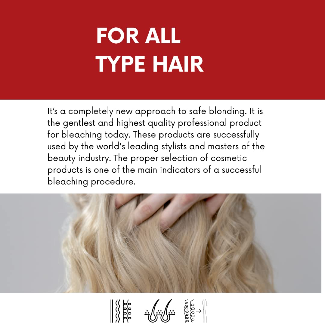 Morfose Professional Bleaching Powder 450 g / 15.8 oz Red Bleaching Powder Hairdressing Supplies Hair Brightener Salon Hairdresser Bleaching
