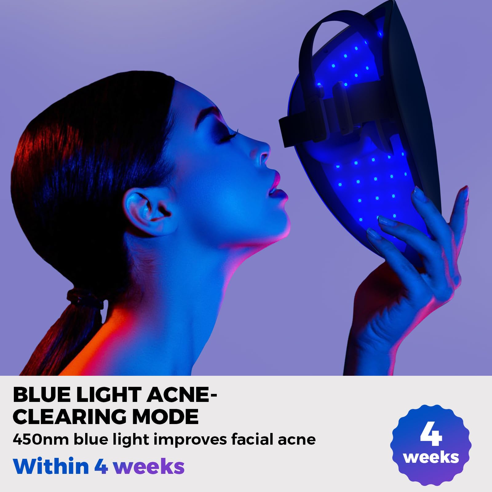 QuasarMD 7 in 1 Red Light Therapy Face Mask with Gold-Wire LED, 7 Color Light & Infrared Combo Therapy for Regulate Oil, Acne & Anti-Aging, Premium Cordless Home Skincare Device for Women, Men Gift