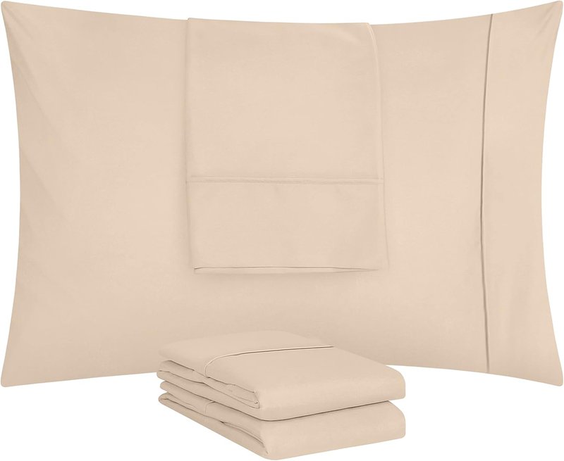 Utopia Bedding King Pillow Cases - 12 Pack Soft Brushed Microfiber - Fade Resistant 20 X 40 Inches | Beige