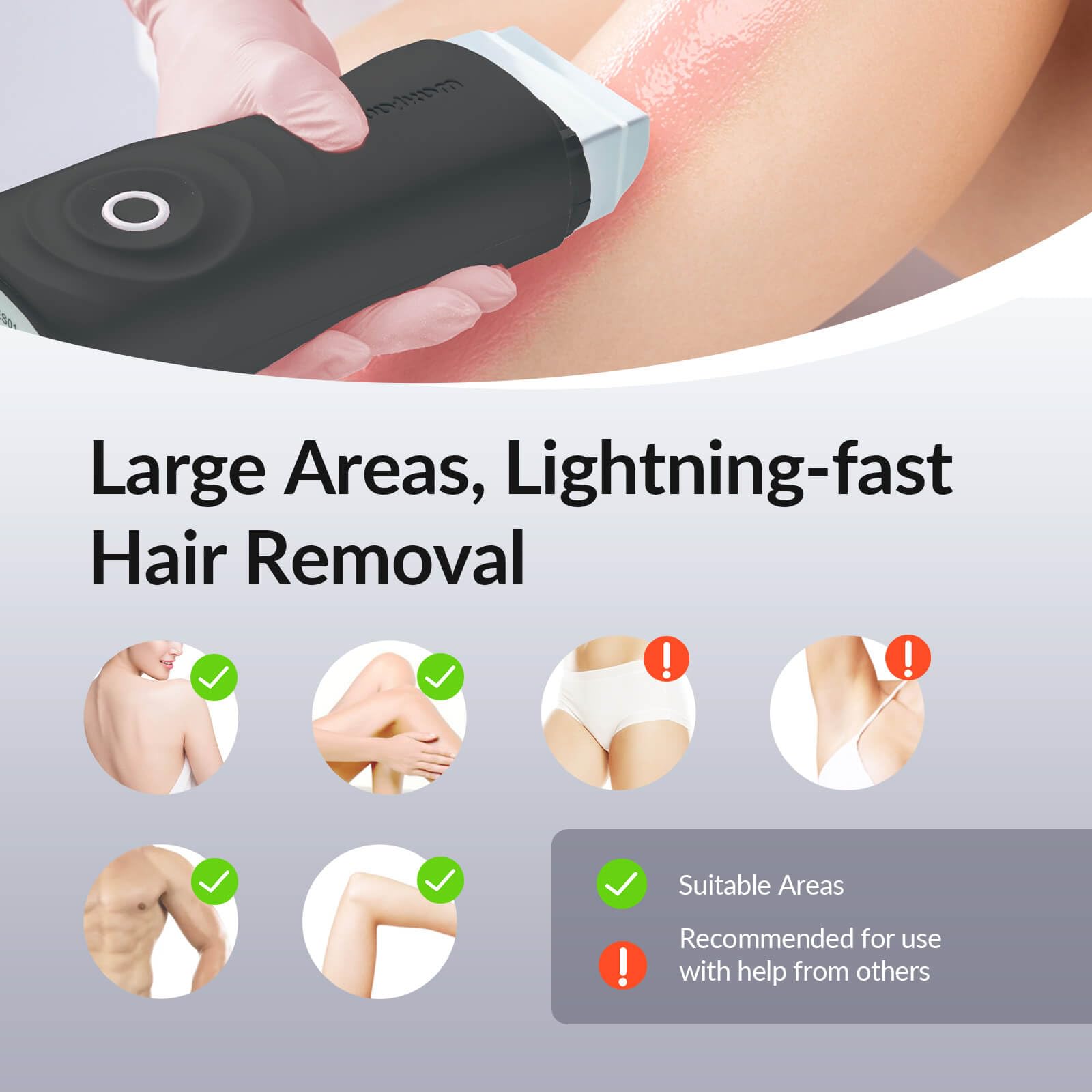 Waxing Kit for Women & Men, Waxfans Honey Roll On Wax Kit for Hair Removal at Home, with 1 Wax Cartridge & 50 waxing Strips, Lasts 4-6 Weeks, All Skin Types.