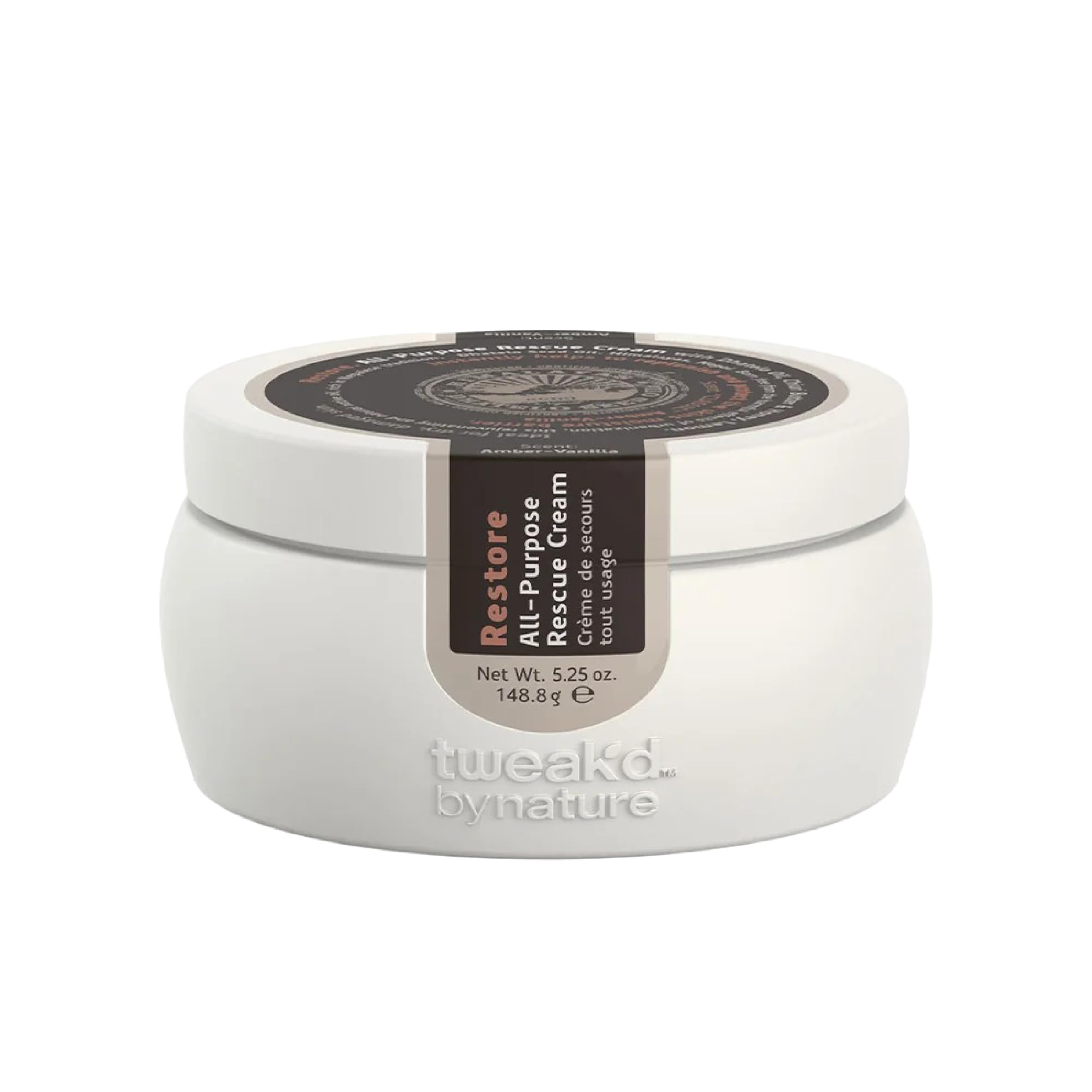 Tweak’d by Nature - Restore All-Purpose Rescue Cream for Dry Skin, Moisturizing 5-in-1 Formula Replaces AM, PM, Eye Cream, Hydrating Body Lotion for Women, and Primer, Fragrance Free (5.25oz)