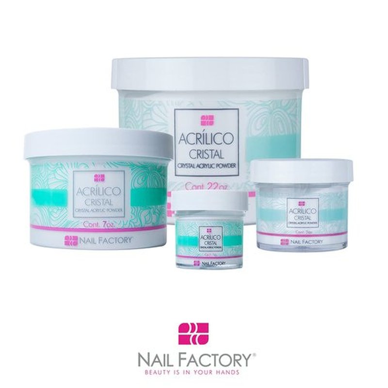 NAIL FACTORY - PROFESSIONAL GRADE CLEAR ACRYLIC POWDER 7 OZ, Professional Acrylic Powder for Sculpting & Building Nails.