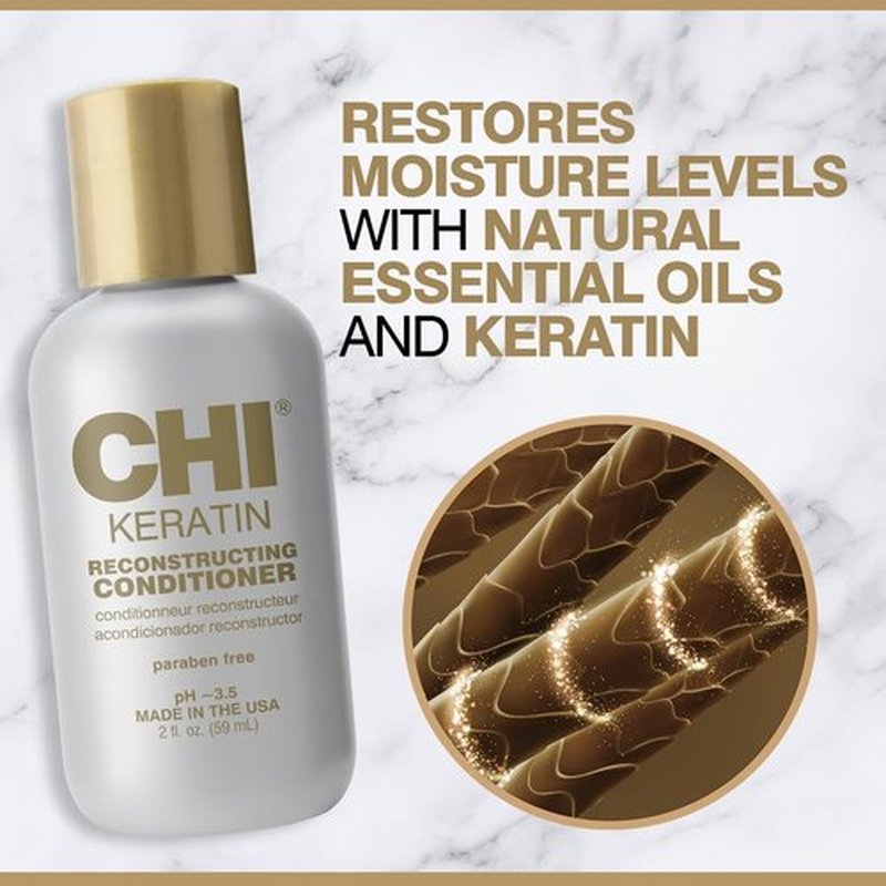 CHI Keratin Reconstructing Conditioner - Healthier Hair, Adds Shine & Prevents Breakage | 2 Oz