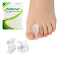 Welnove Upgraded Gel Toe Separators – 8-Pack Aloe Vera Extract Infused Silicone Toe Spacers for Straightening Overlapping Toes, Calluses – Bunion Corrector for Men and Women (Large, Clear)