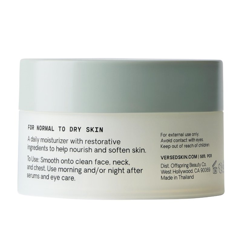 Versed Skin Soak Rich Moisture Face Cream - Daily Facial Moisturizer with Squalane Oil, Hyaluronic Acid, Vitamin E + Red Algae - Smooth, Non-Greasy Night Cream for Aging, Dry Skin - Vegan (1.5 oz)