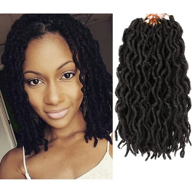 Faux Locs Crochet Hair 12inch - 6 Packs Locs Crochet Hair Crochet Locs (20 Roots/Pack) #1B