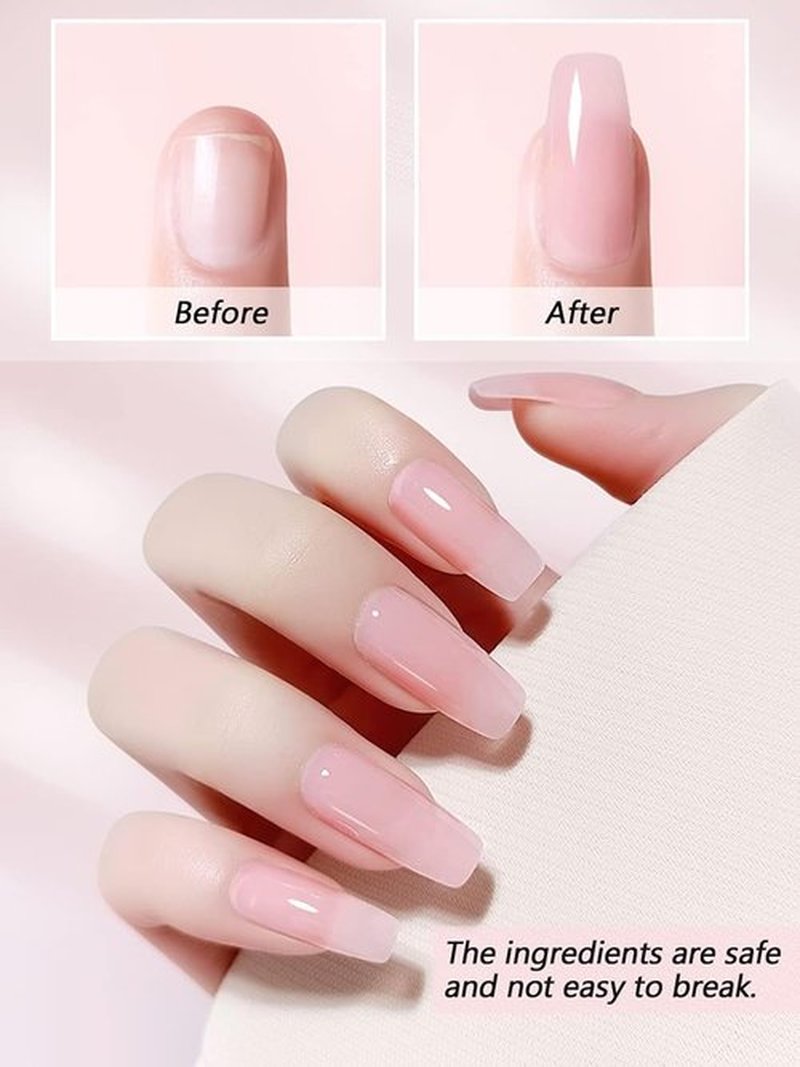 EBANKU Acrylic Powder - Pink 120g | Long-Lasting 3D Nail Carving & Extensions, No Lamp Needed