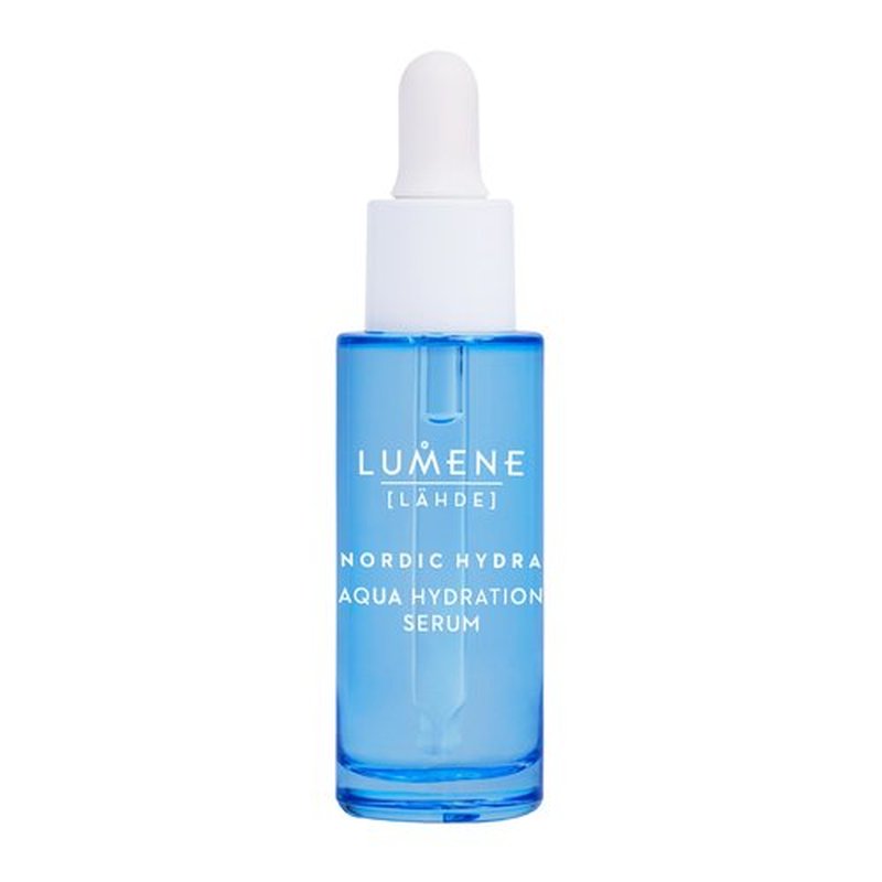LUMENE Nordic Hydra Aqua Serum | Intense Hydration for Lasting Dewy Skin | With Arctic Spring Water, Hyaluronic Acid & Nordic Red Algae | Lightweight & Hydrating | Vegan | 30 ml
