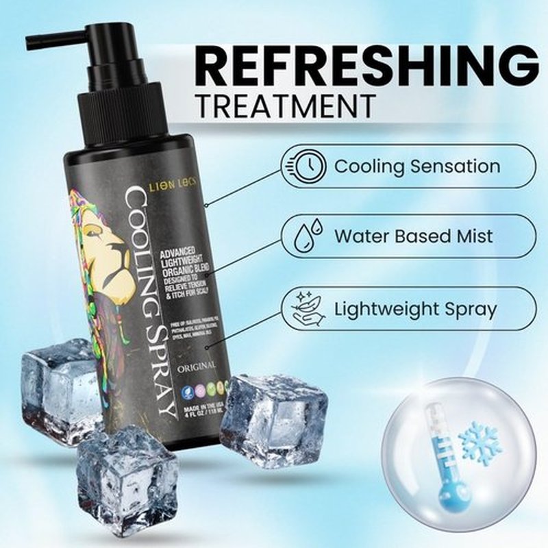 Lion Locs Itchy Scalp Cooling Spray – Instant Crown Relief for Dreadlocks, Braids & Twists, Lightweight Vegan Formula with No Buildup