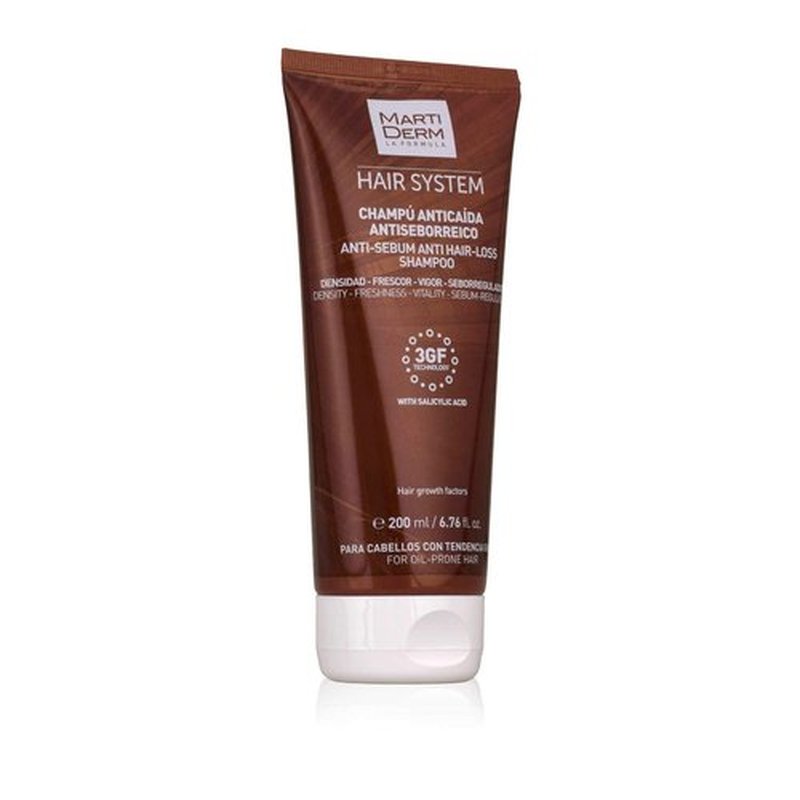 Martiderm Hair System 3GF Antiseborrheic Shampoo - 200ml | Nourishes and Strengthens Hair