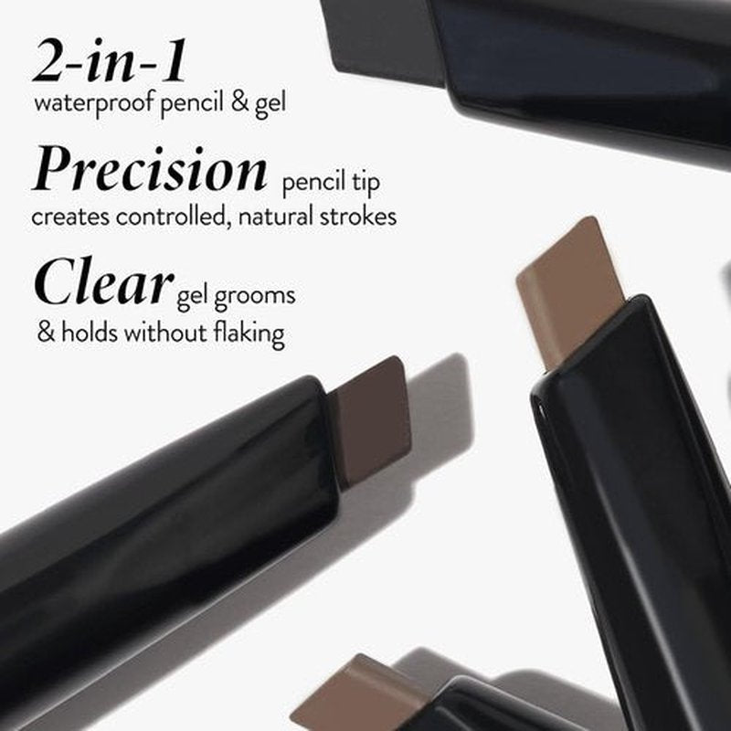 Laura Geller Sculpt-N-Stay 2-in-1 Waterproof Eyebrow Pencil & Gel - Taupe | Defines, Sets & Fills Sparse Brows