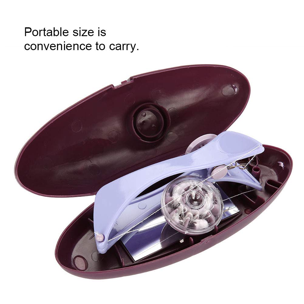 Facial Hair Removing Tool, Facial Hair Epilator Ideal Gifts Facial Hair Threading Removal Comfortable Purple Portable Facial Hair Remover with 10 Cotton Lines for Women(Glasses boxed)