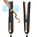 SKIMI Airflow Styler, Titanium Flat Iron Hair Straightener, Professional Curling Iron with Cooling Air Vents to Lock in Style, 5 Temps & Dual Voltage, Auto Off (Black & Gold Pink).