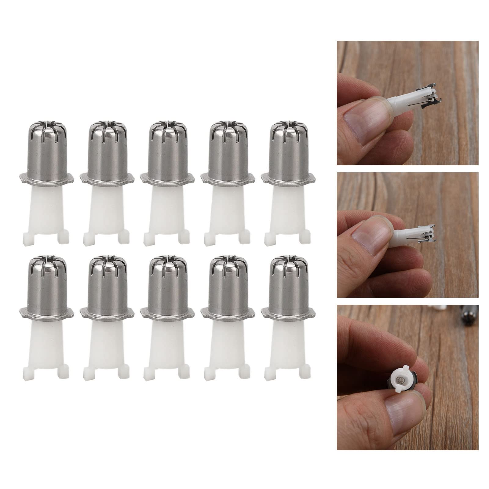 Saluaqui Nose Hair Trimmer Head, 10pcs Universal Replacement Clipper Blade Heads, Fitting, Ideal Replacement, Easy Cleaning, Portable Size for Daily Storage and Travel, Wholesale Business