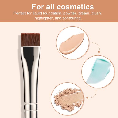 TEOYALL Thin Flat Eyeliner Brush - Precise Eyebrow Definer & Concealer Brush for Flawless Coverage
