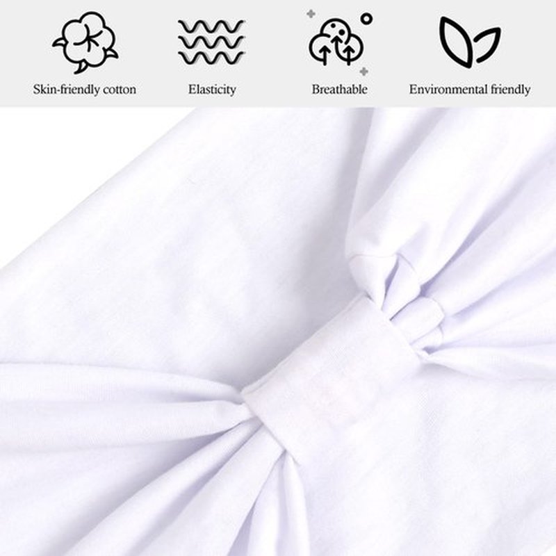 TERSE 2 Packs Headbands for Women Boho Extra Wide 7’’ Head Bands African Knotted Non Slip Fashion Hair Band Stretch Yoga Workout Running Gym Hairbands Turban Bandana for Girls (White)