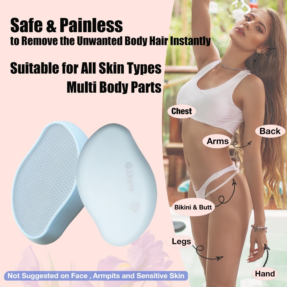 G.Liane Crystal Hair Eraser Glass Hair Removal Hair Remover(Sky Blue)