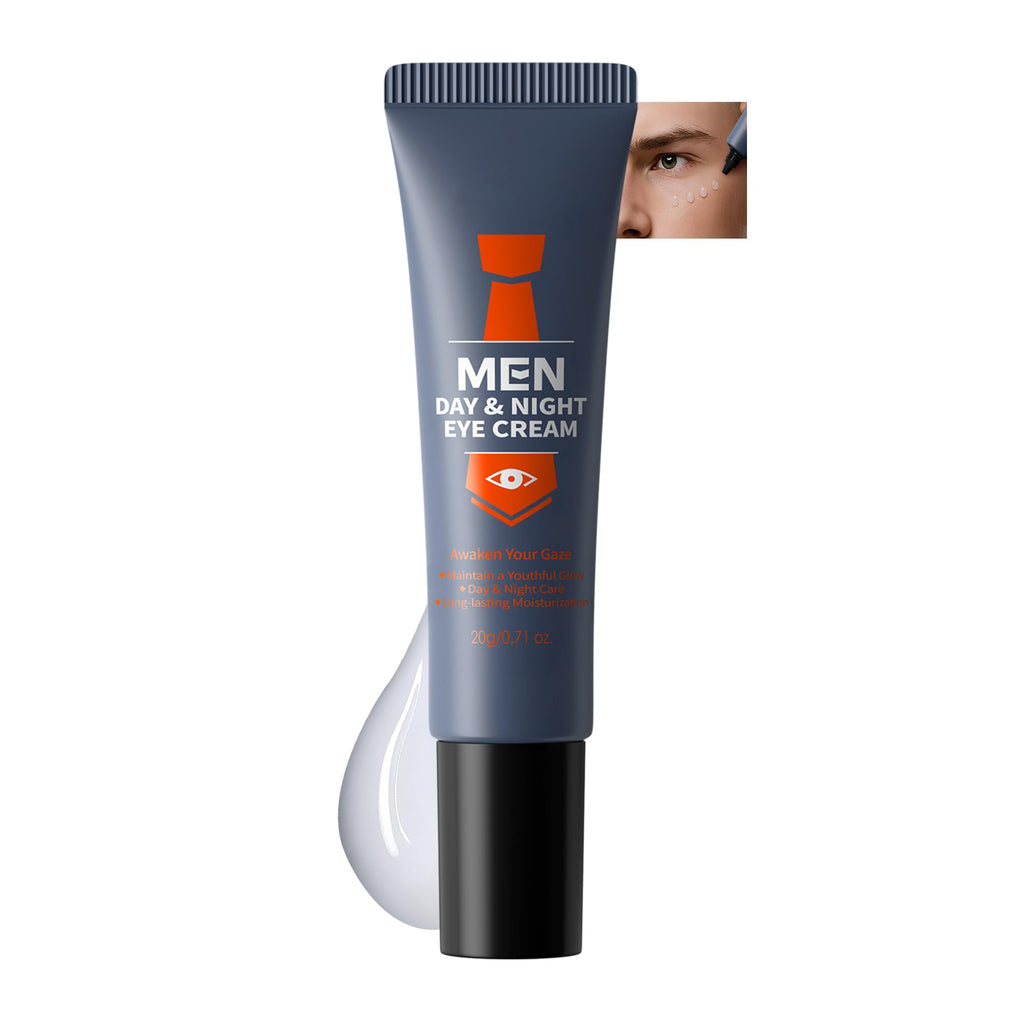 MIESCHER Men Day & Night Eye Cream, Men's Under Eye Cream For Puffy Eyes & Dark Circles Treatment, Firming, Soften Fine Lines, Day & Night Care Long-Lasting Moisturizing Eye Cream for Men, 0.71oz.