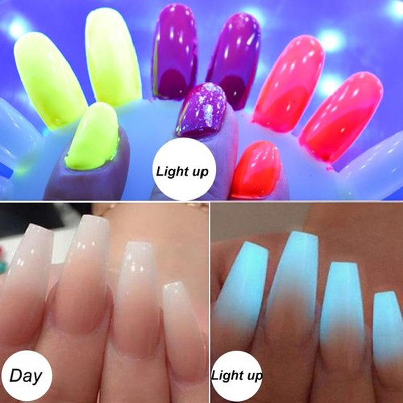 UARUOGP 12 Boxes 240G Big Capacity Nail Pigment Powder Neon Phosphor Pigment Powder Set Fluorescent Nail Glitter Gel Polish 12 Colors Super Bright Neon for Nails Pigments Dust Ultrafine