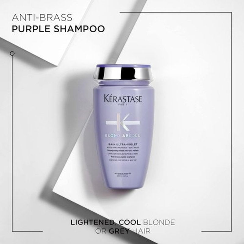 Kerastase Blond Absolu Ultra-Violet Purple Shampoo & Conditioner Set - Hydrates & Neutralizes Brassy Tones for Lightened Hair