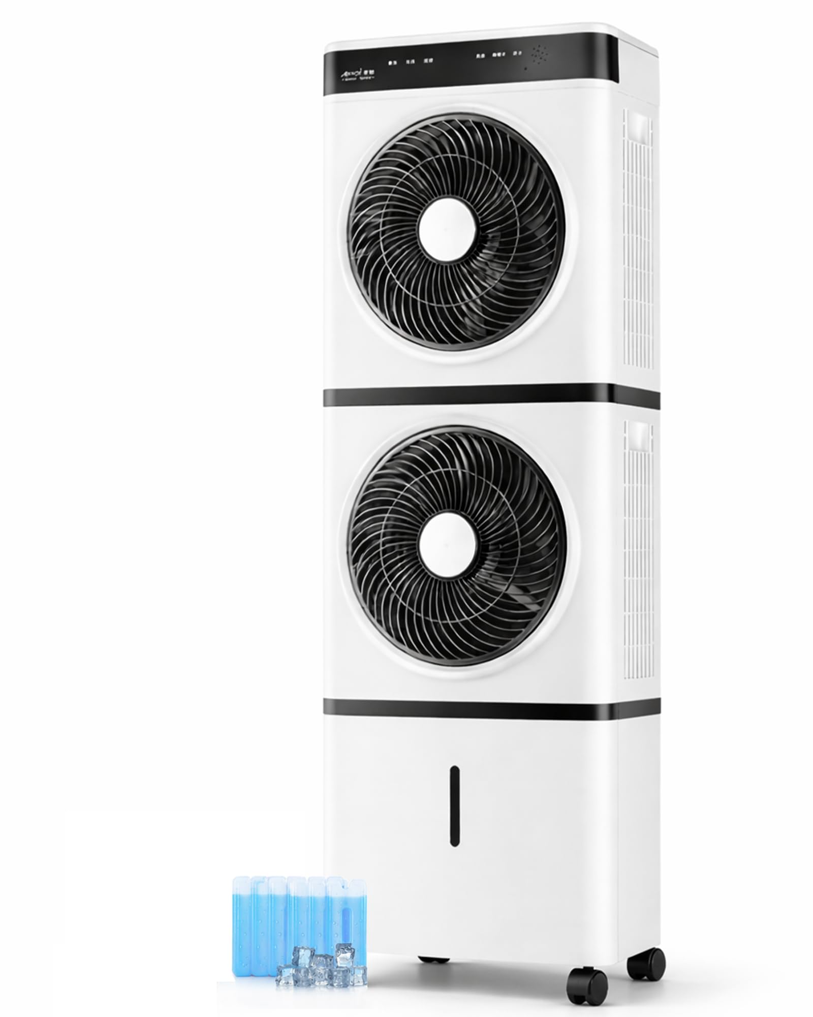 Taztir 2026 Flagship Swamp Cooler, Portable Evaporative Air Cooler, Cooling Tower Fan with 10-Gal Water Tank, 3 Modes 3 Speeds, 30H Timer, 4 Ice Packs, 45° Oscillation & Wheels for Room Office Garage