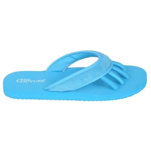 Pedi Couture Pedicure Sandals with Built In Toe Separators for Women - Comfortable Spa Style Flip Flops for Home, Salon, Yoga & Gym Use - Ideal for Nail Drying & Foot Wellness, (Turquoise-Large)