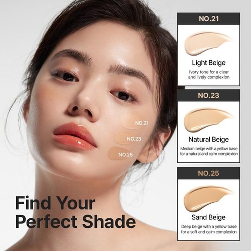 Farmstay Black Snail & Peptide 9 Perfect Cushion Foundation | Full Coverage, Lightweight, Skin-Fit, Smooth Radiant Finish, Korean Cushion Foundation (#21 Light Beige, 0.53 Fl Oz)