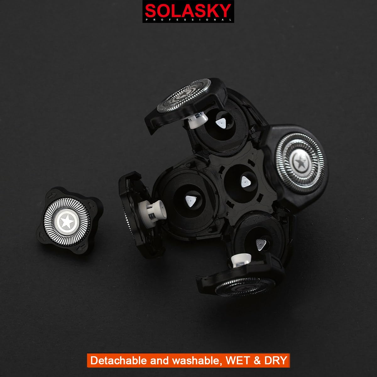 SOLASKY Universal 5 Blades Shaver replacement Heads Compatible with FREEDOM Head Shaver,Universal replacement heads (5 Blades Black)