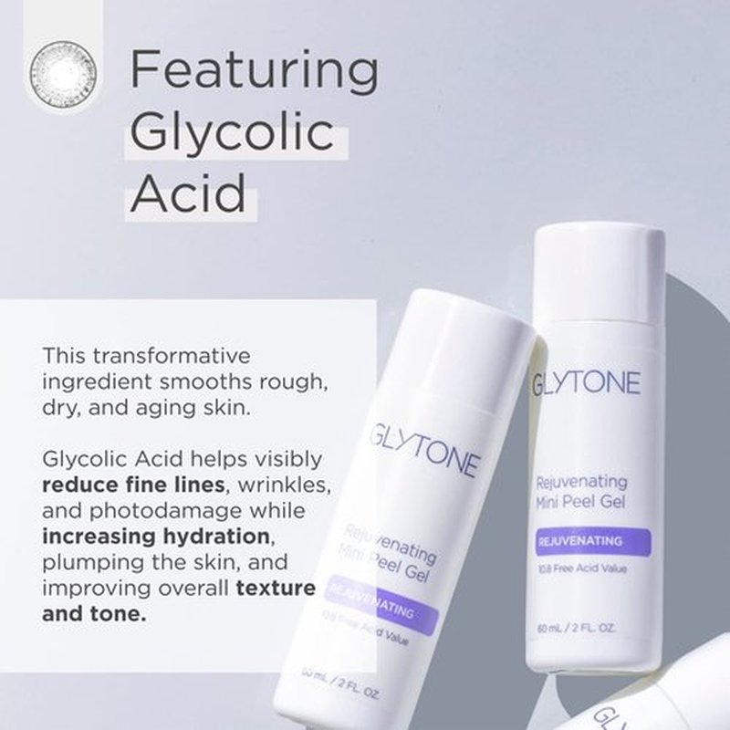 Glytone Rejuvenating Mini Peel Gel - Exfoliating Face Treatment with 10.8% Glycolic Acid | 2 fl oz