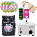 Waxness Charcoal Wax Starter Kit with Metallic Heater, 1.1 lb (500 g) Stripless Hard Wax Beads – Professional Use – Made in Italy