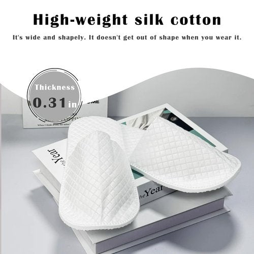 16 Pack Premium Spa Slippers Cooling Breathable Design Non Slip for Hotels Travel Home Use Bulk Value Set with Transparent Pouch（white）