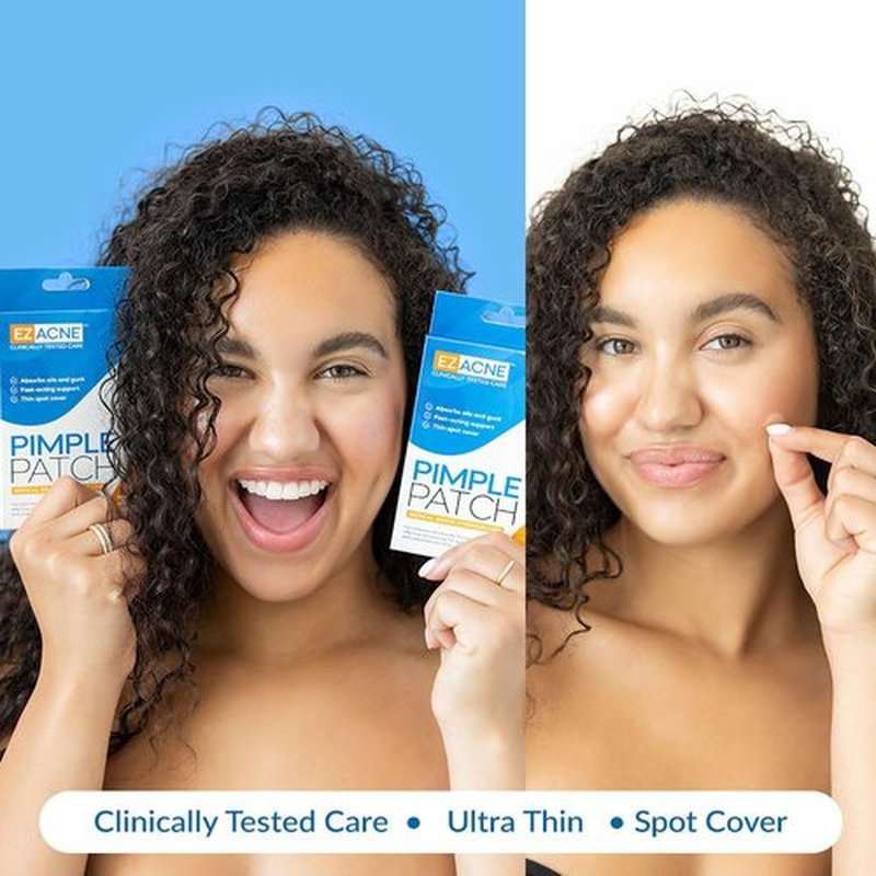 EZACNE™ Pimple Patches for Face - Thin Hydrocolloid Acne Patches for Zits and Blemishes, Spot Treatment Stickers for Face and Skin, Tapered Edges to Blend Into Skin (36 Count)