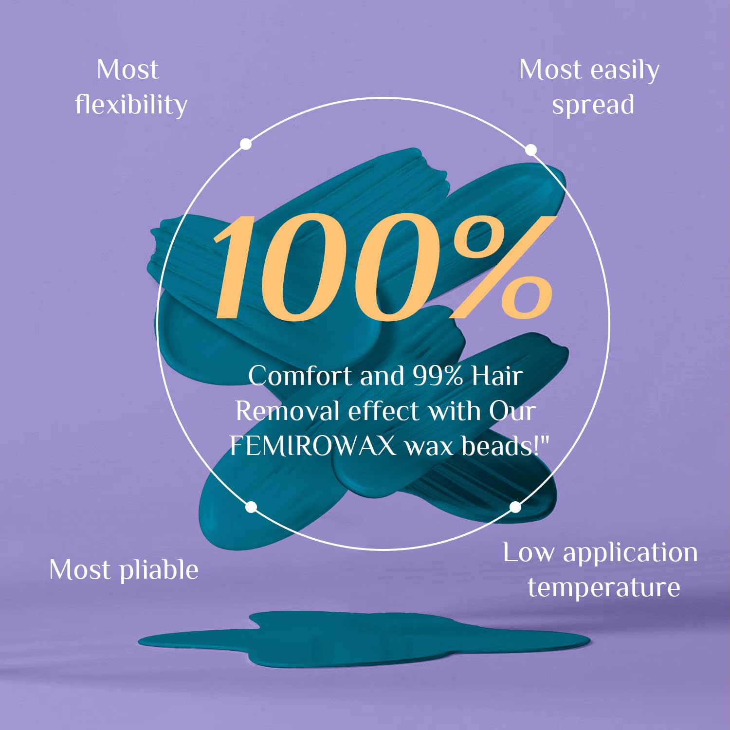 FEMIROWAX Wax Beads, 1lb Hard Wax Beans for Hair Removal Sensitive Skin with sandalwood Formula Waxing Beads for Full Body Brazilian Bikini Face Eyebrow at Home Wax Refill for Women Men